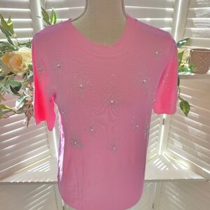 Astr Pink Short Sleeve Tee with Star Details